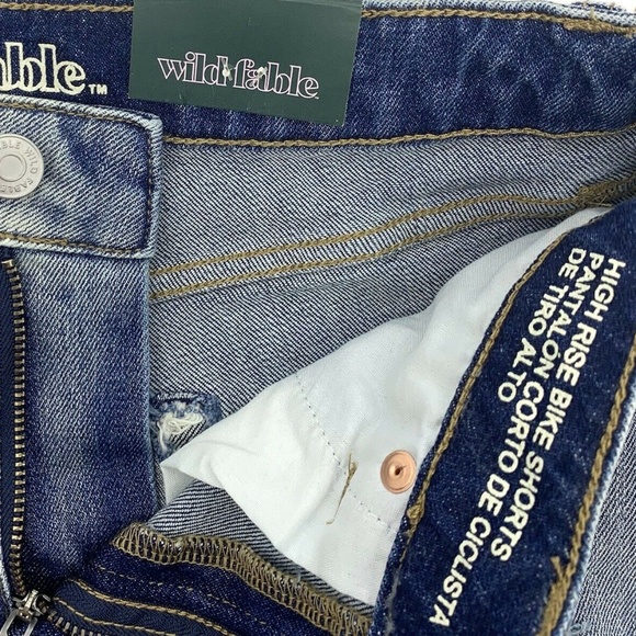 Wild Fable Distressed Denim High Rise Bike Shorts - Picture 4 of 9